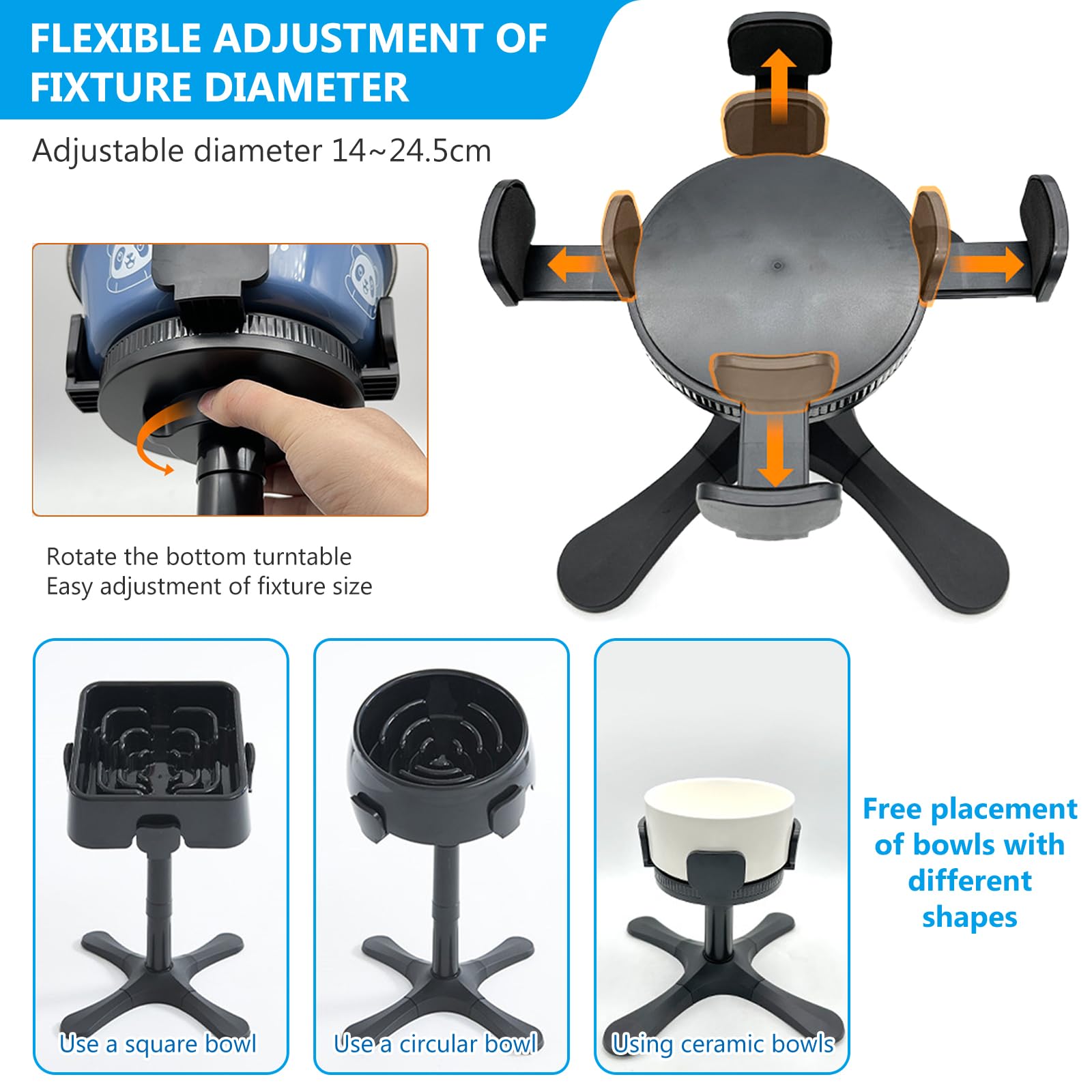 Support De Gamelle pour Chien, 3 Hauteurs Ajustables Porte Gamelles, Gamelle Chien Surélevées, pour Petits, Moyens Et Grands Chiens, Hauteur Et Largeur Réglables