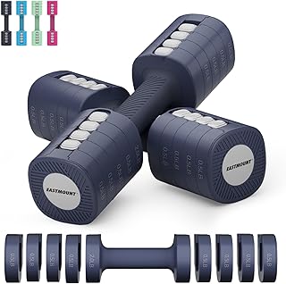 EAST MOUNT Adjustable 8‑in‑1 Hand Weights (2–6 lb each) — Pair for Home & Office Workouts