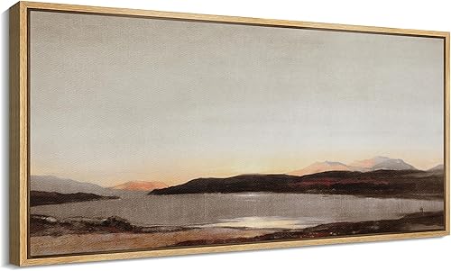 Miniatura 84 de MUDECOR Lienzo enmarcado extra grande para pared, tonos neutros suaves, naturaleza, vida silvestre, antiguo, retro, bellas ilustraciones,