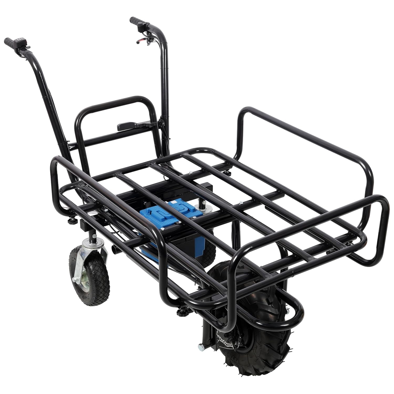 KEIKI Electric Transportation Cart, 24V DC 350W Motor Powered Utility Garden Wagon Dump Cart, 265 lbs Load Capacity with Metal Handle & 16" Track Wheels, Yard Cart & Wagons for Lawn