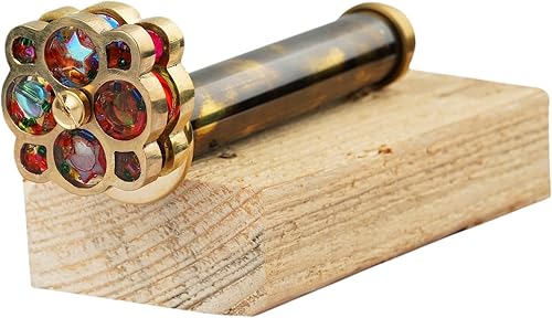 Caleidoscopio de latón hecho a mano, diseño antiguo vintage, lente de espejo 3D, para niños y adultos, patrones fascinantes, infinitas ocasiones de