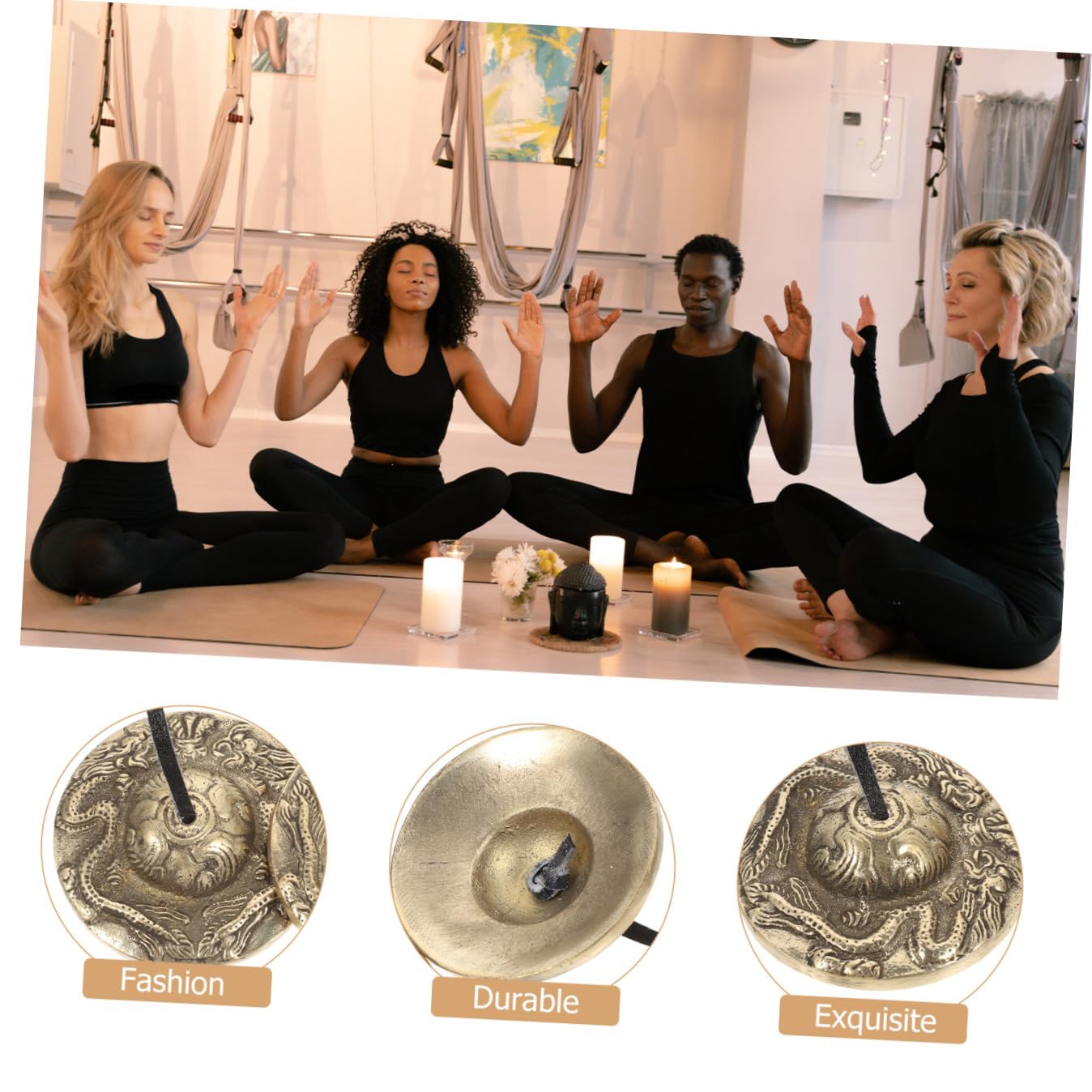 ifundom 2stücke Vintage Kupfer Tingsha Glocken Handgefertigte Meditationsglocke Aus Hochwertigem Kupfer Geeignet Für Yoga Meditation Und Zeremonien Mit Klarem Und Langlebigem Design