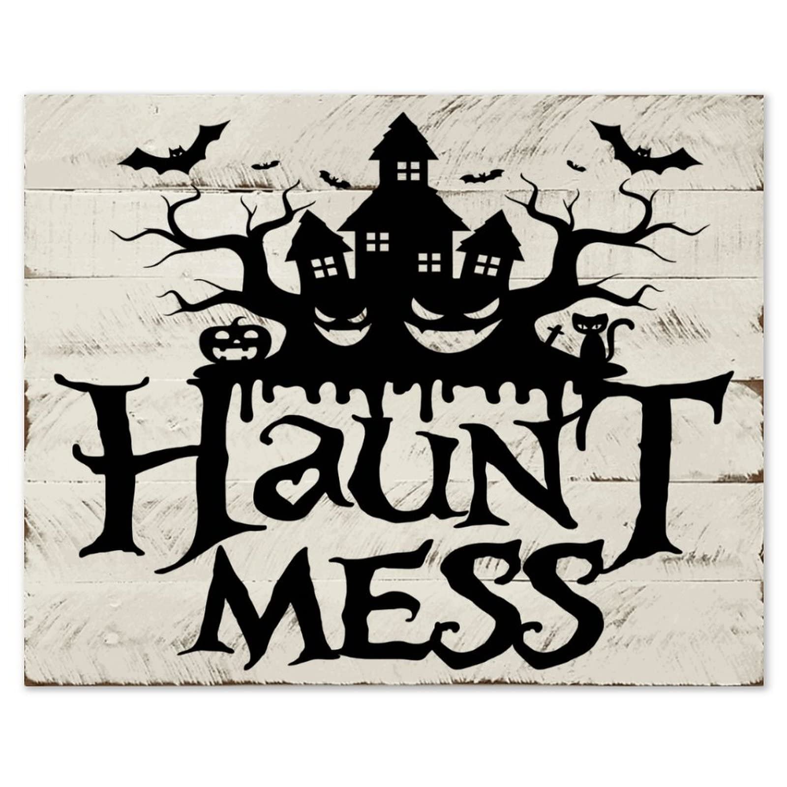 Décoration murale en bois Haunt Mess 41x51 cm pour salon et bureau
