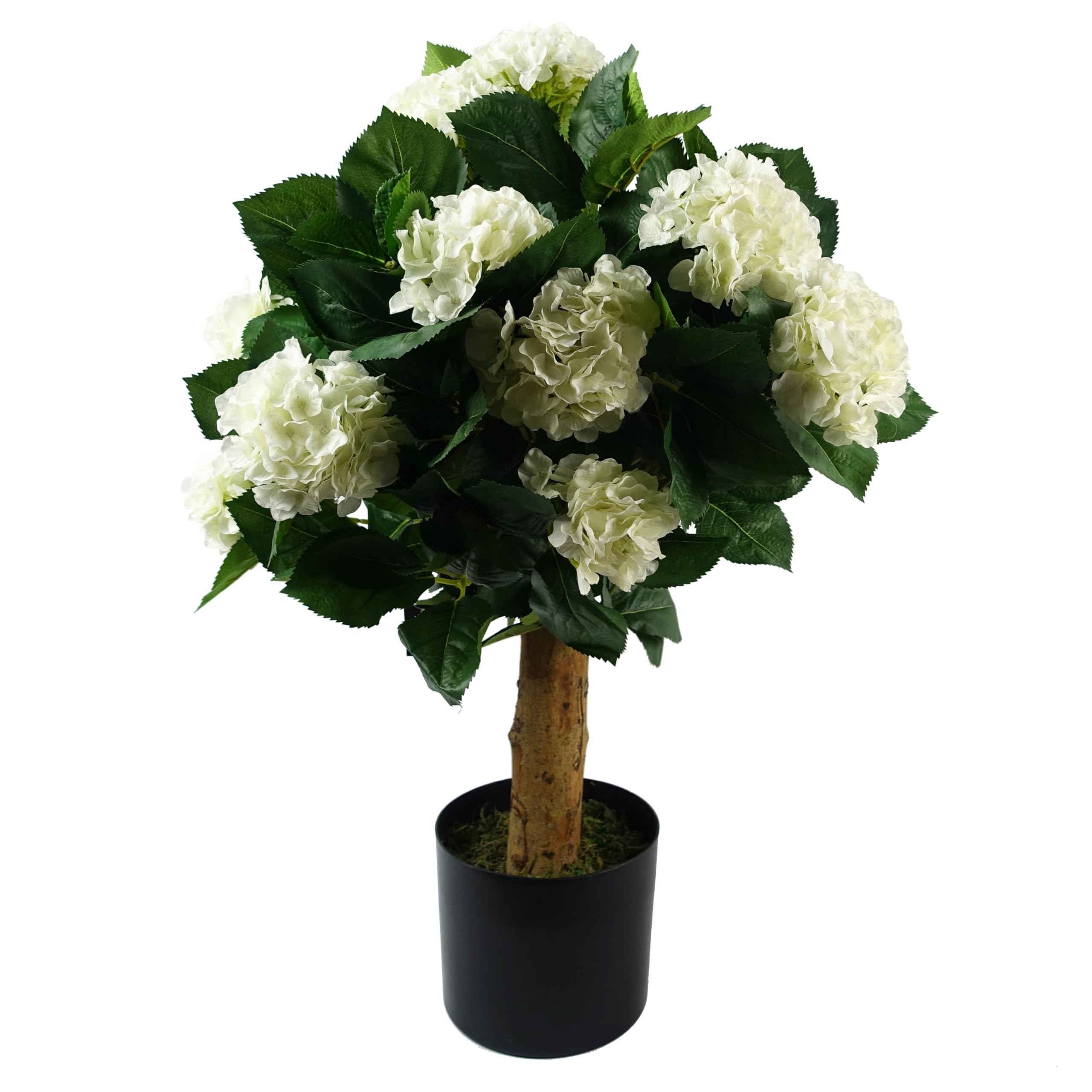 Leaf Hydrangea Artificial Plant in Pot 75cm Pink/White