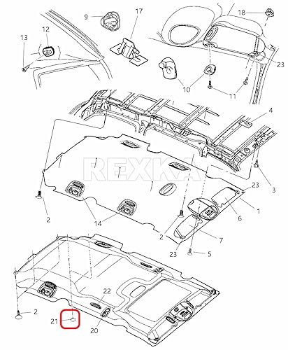 Miniatura 6 de Rexka 15 piezas de sujeción de clip para techo interior compatible con Chrysler TY98TL2-AA Caravan Town Country Voyager Mini-Vans