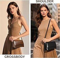 Vista 2 de Bolsos cruzados de cuero para mujer, monederos de cuero con correa ajustable, bolso ligero para mujer