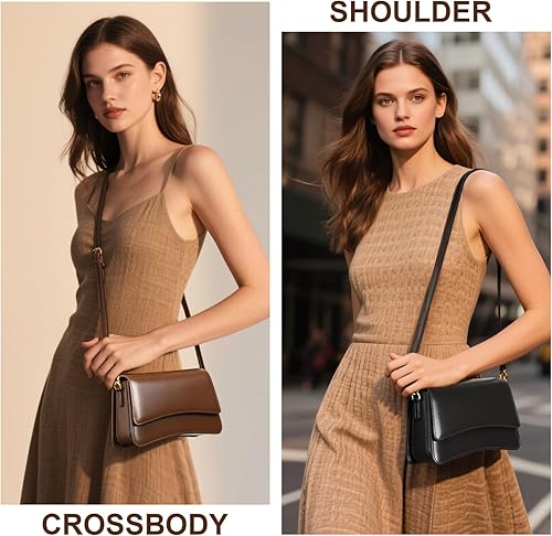 Miniatura 2 de Bolsos cruzados de cuero para mujer, monederos de cuero con correa ajustable, bolso ligero para mujer