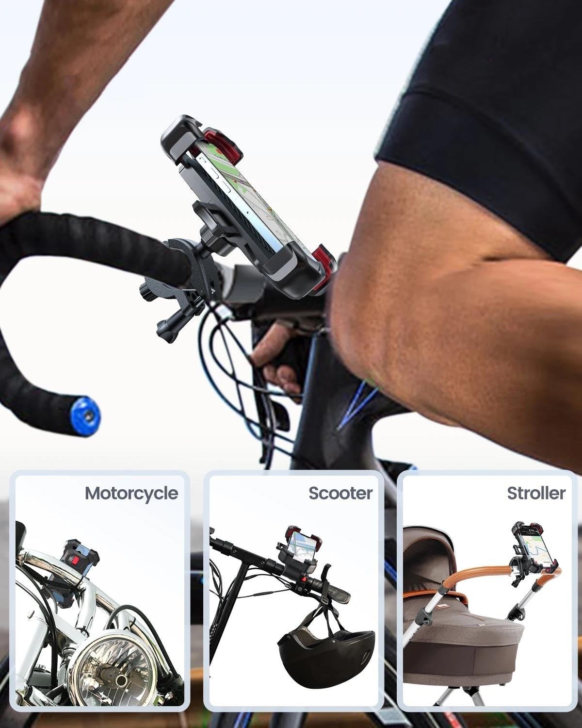 360° Vista Universale Supporto Smartphone Moto Bici Per Dispositivi Da 4.7-7 Pollici Antiurto Accessori Ciclismo