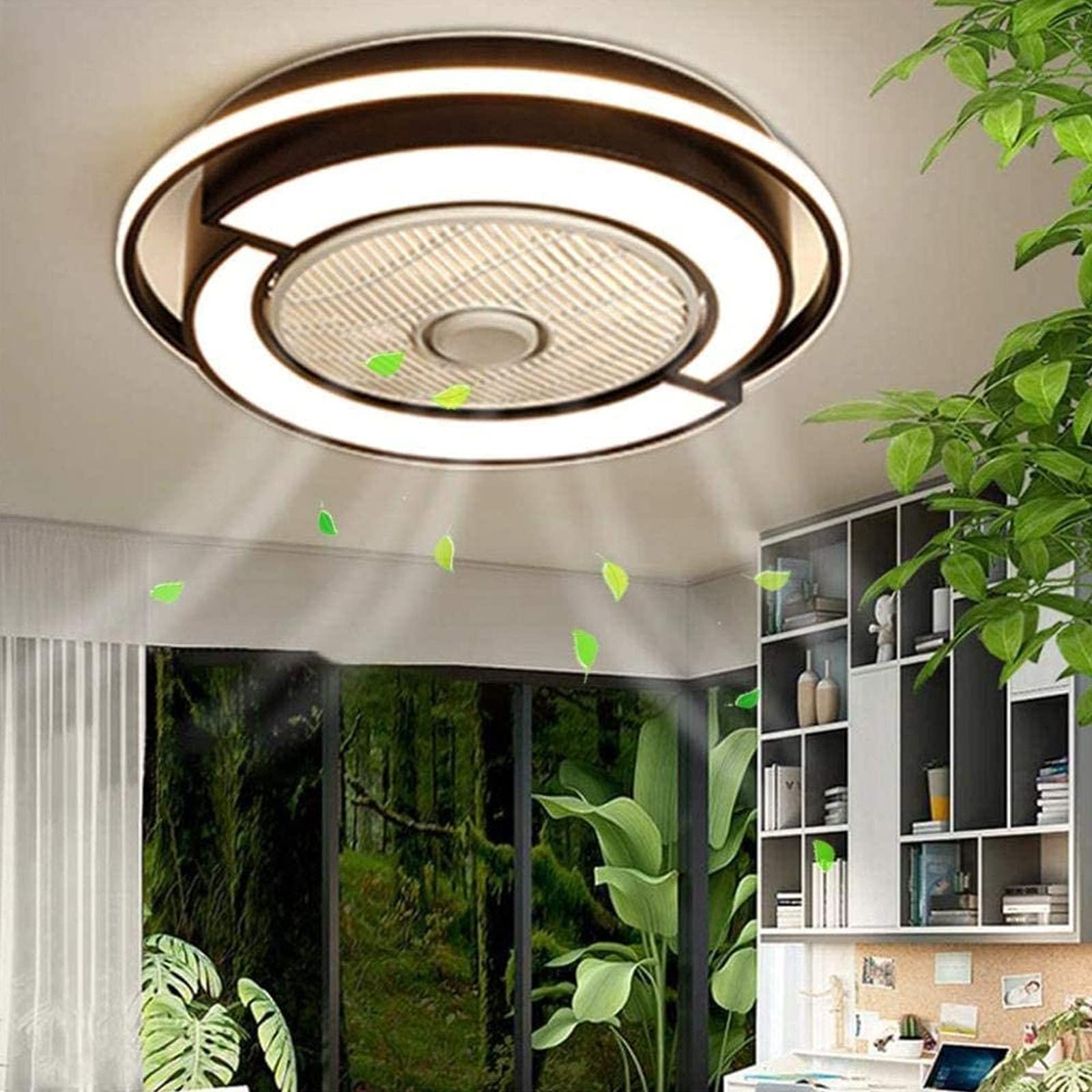 Lampa sufitowa z wentylatorem 36 W Żyrandol 53 x 20 cm z oświetleniem Lampa sufitowa z pilotem Lampa wentylatora ściemniania regulowana prędkość wiatru Lampa