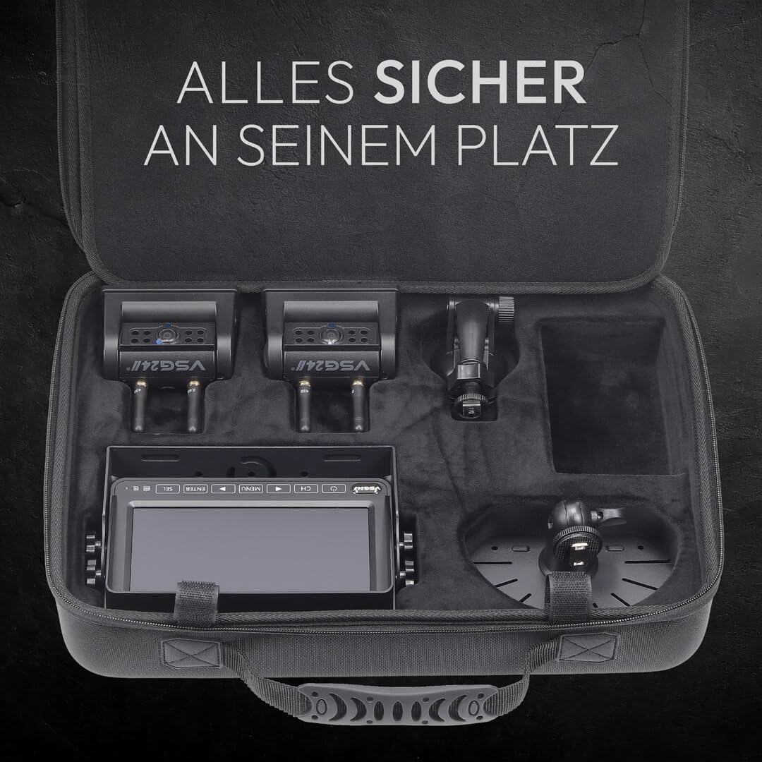 VSG24 Aufbewahrungskoffer Element HD für Rückfahrkamera Set, Hartschalencase für 7 Zoll Monitor, Kameras, Zubehör, Transport Schutz