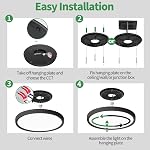 6PK 12 Inch LED Flush Mount Ceiling Light,24W, 2520LM, 3000K/4000K/6000K CCT Selectable,Ultra Thin 0.98" Black LED Ceiling Light, Surface Mount Ceiling Light Fixture for Bedroom, Kitchen, Living Room