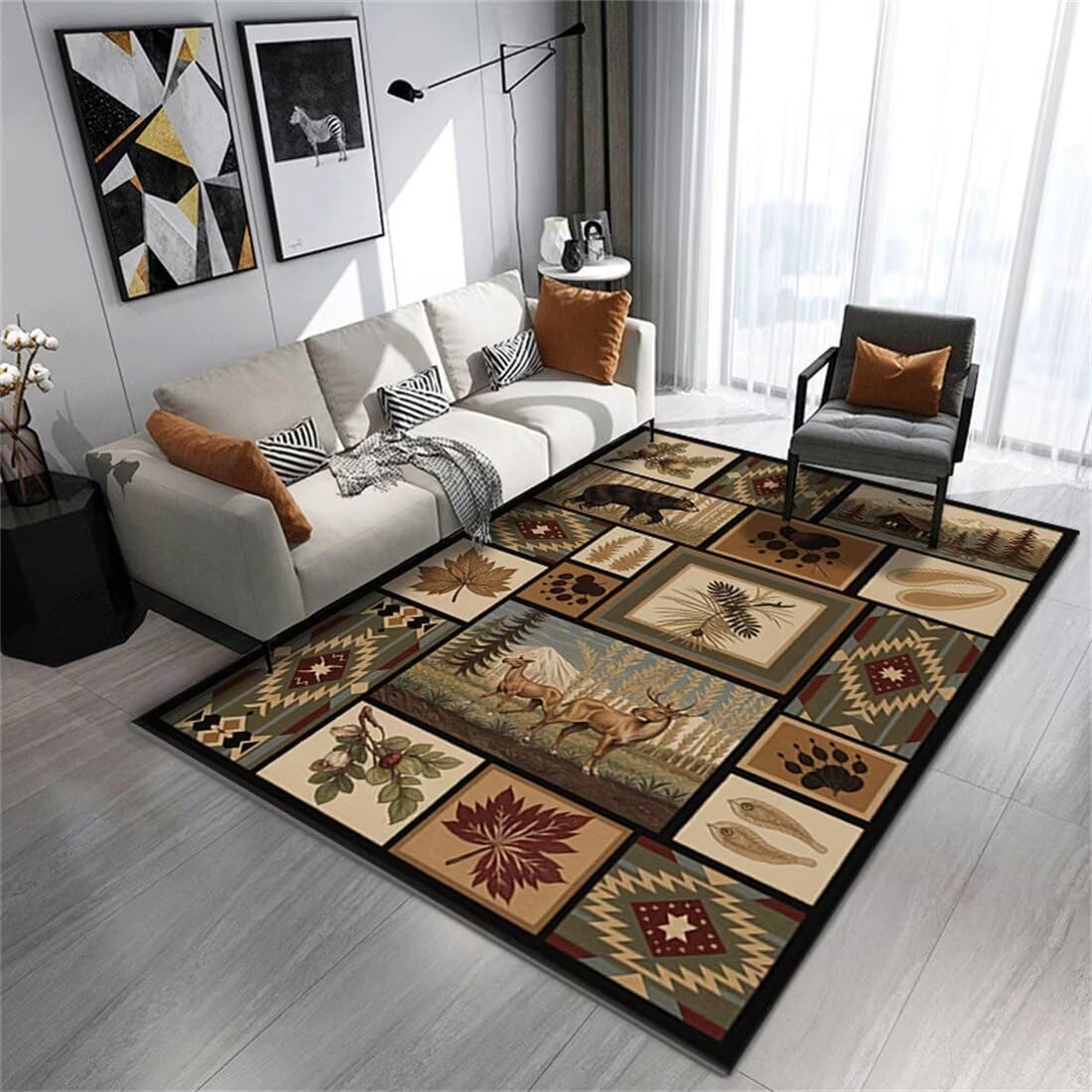Tapis de salon pastoral 70x200cm antidérapant pour couloir et chambre