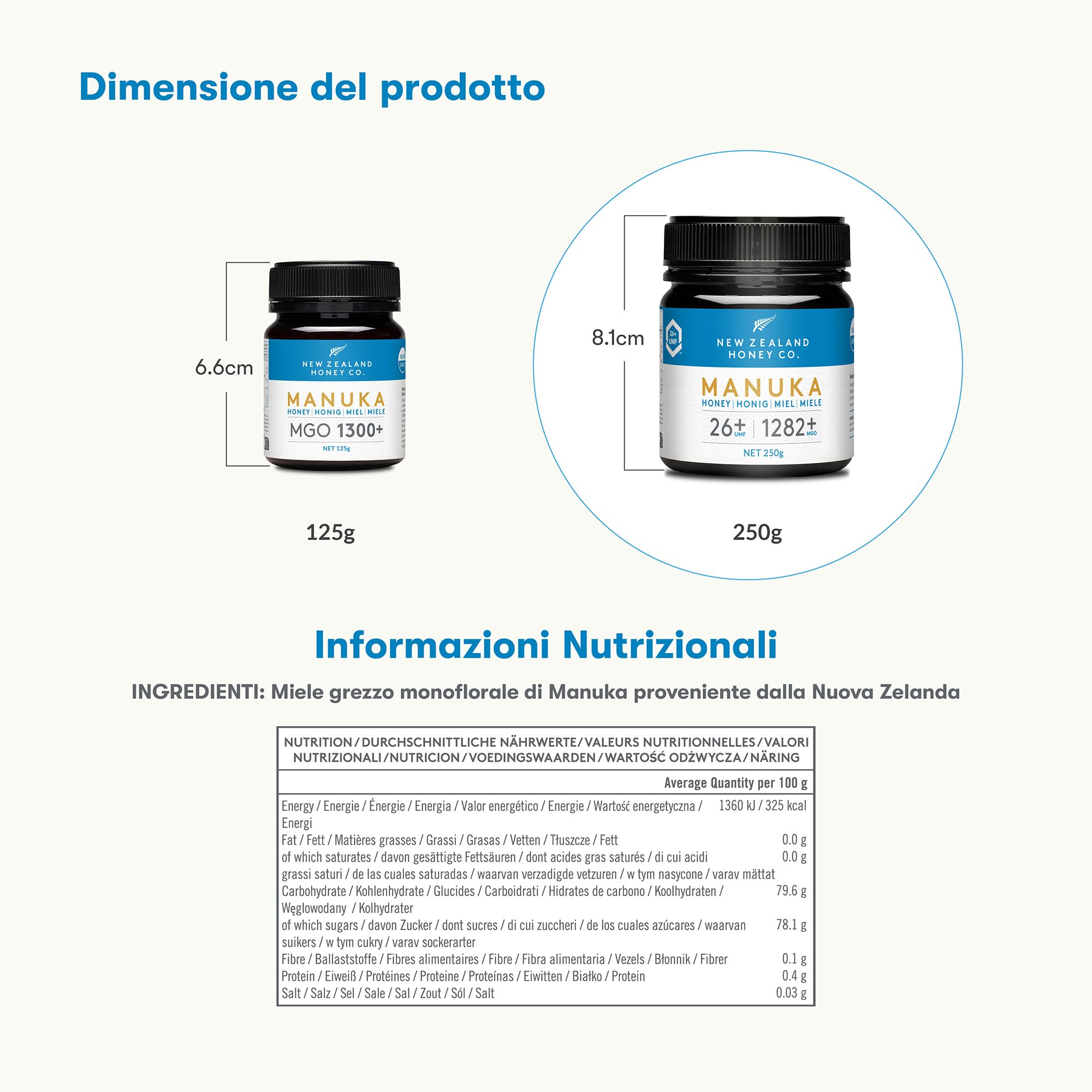 New Zealand Honey Co. Miele di Manuka MGO 1282+ / UMF 26+ | Attivo e lordo | Prodotto in Nuova Zelanda | 250g