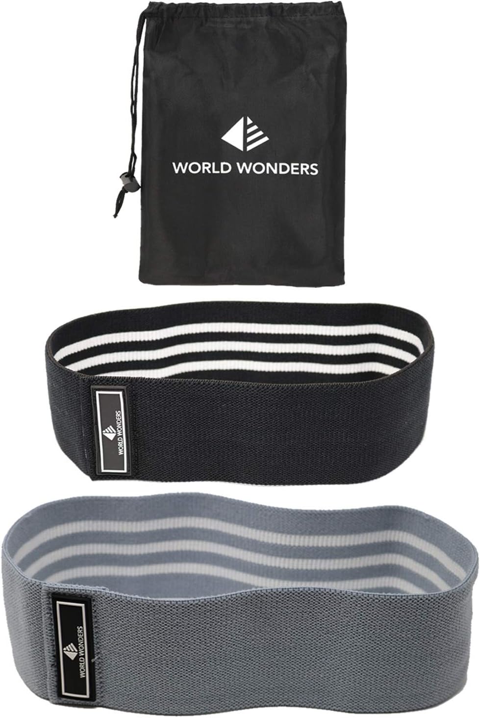 Hip Resistance Bands by World Wonders | 80 Day Obsession Loop Bands for Mobility, Stretching and Warmups | Workouts for Abductors, Legs and Booty Exercises | Set of 2 w/Carry Bag for Men/Women