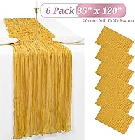 Vista 309 de Showgeous 10 Pack Baby Pink Cheesecloth Table Runner 10FT Long Semi-Sheer Gauze Table Runner Boho or Rustic Wedding Decor for Wedding Decor Arch