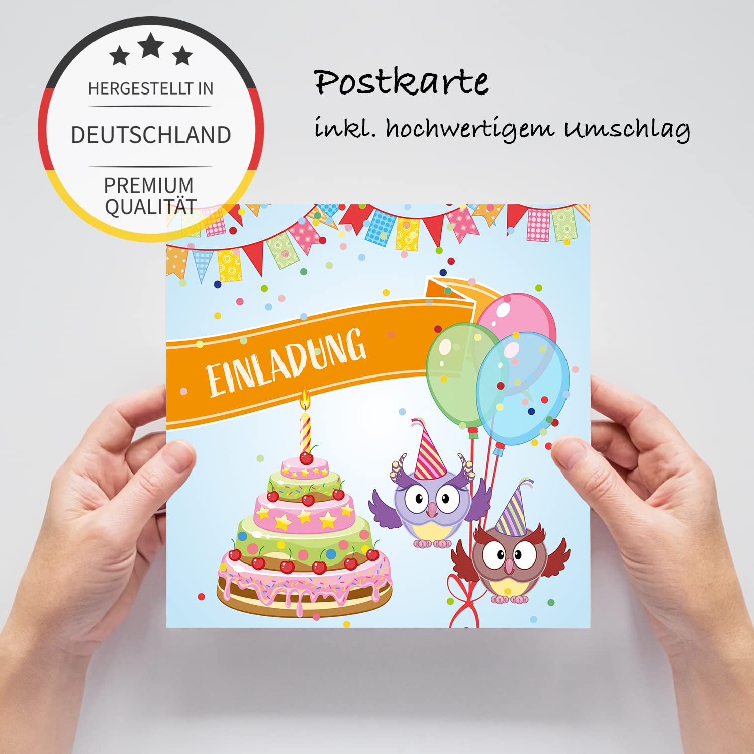 12 Biglietti Di Invito Per Compleanno Bambini Con Buste – Formato 14,8 Cm, Motivo Panda, Compilazione Veloce