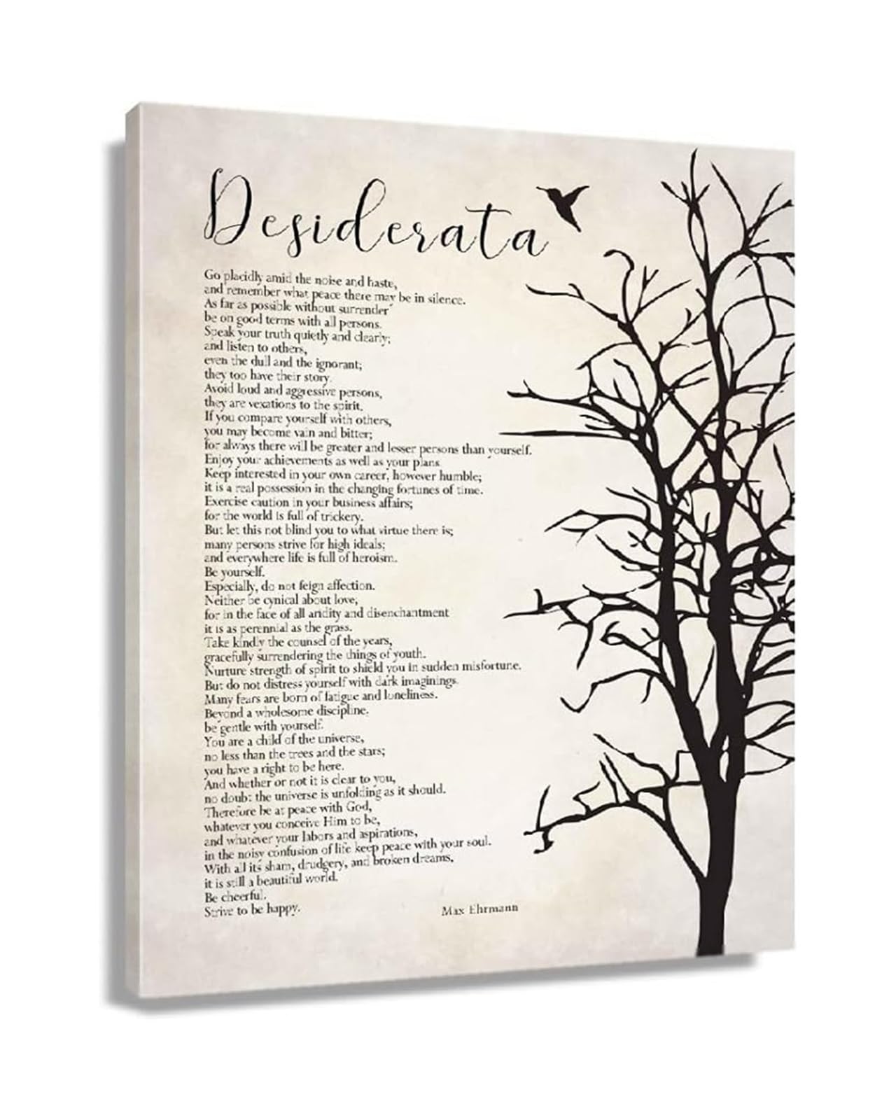 LLBOGRGGN Vintage Desiderata Poem Art Print, Classic Inspirational Poetry, Gift for Graduation, Retirement, or Home Decor(Framed,08X12inch(20X30cm))