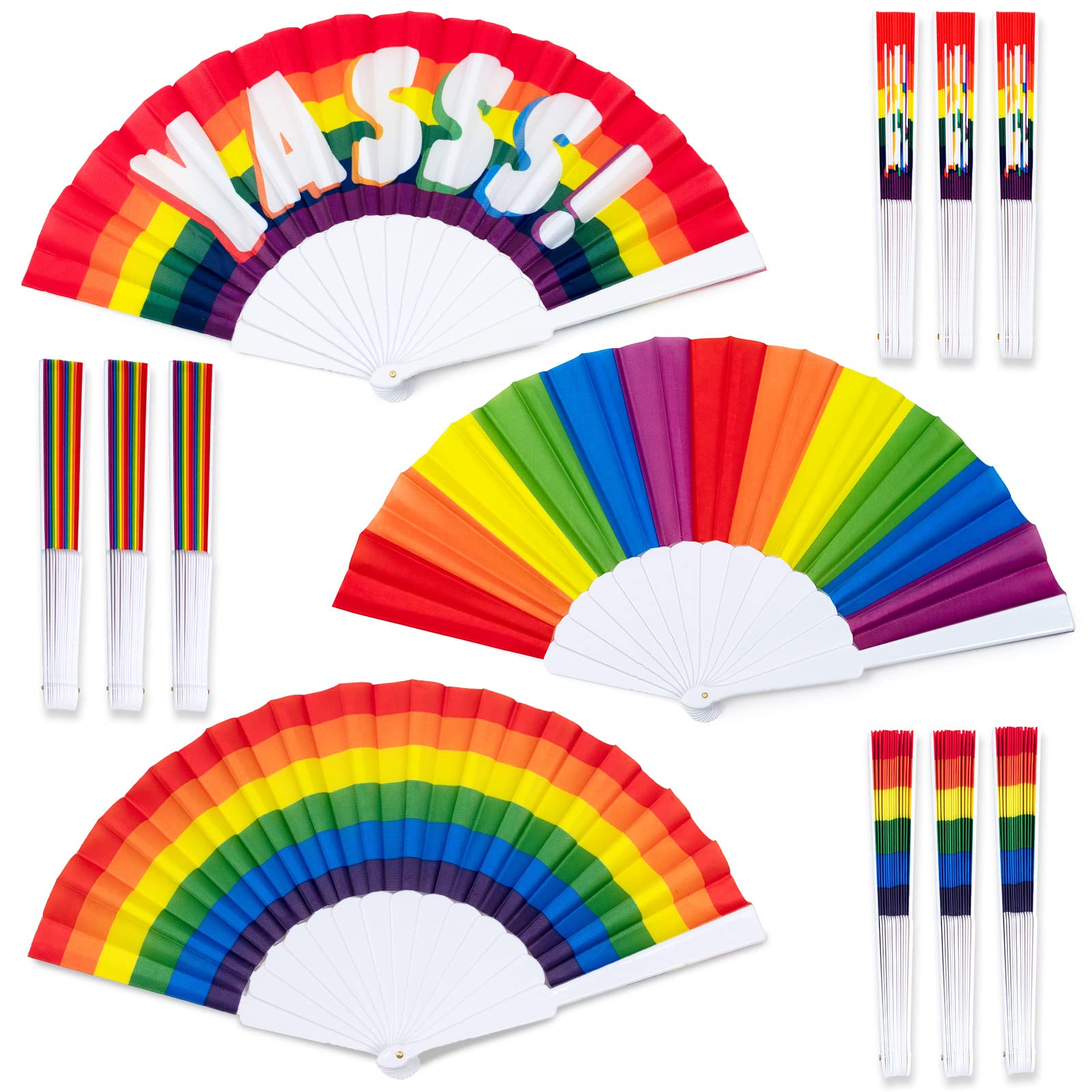 Buy Confettiville Rainbow Fans, 12Pack Pride Fans, Rainbow LGBTQ