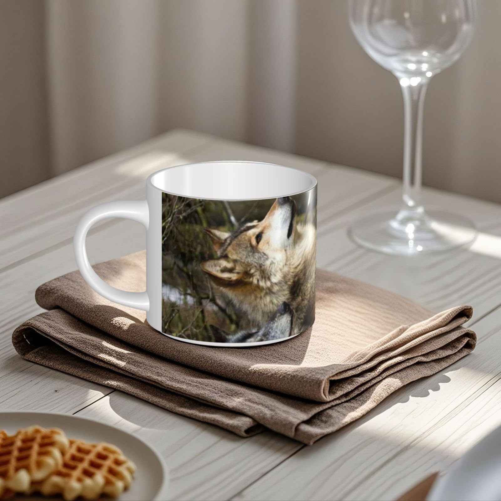 Różne kolorowe wilki drukowane kubki ceramiczne o dużej pojemności kubek do kawy