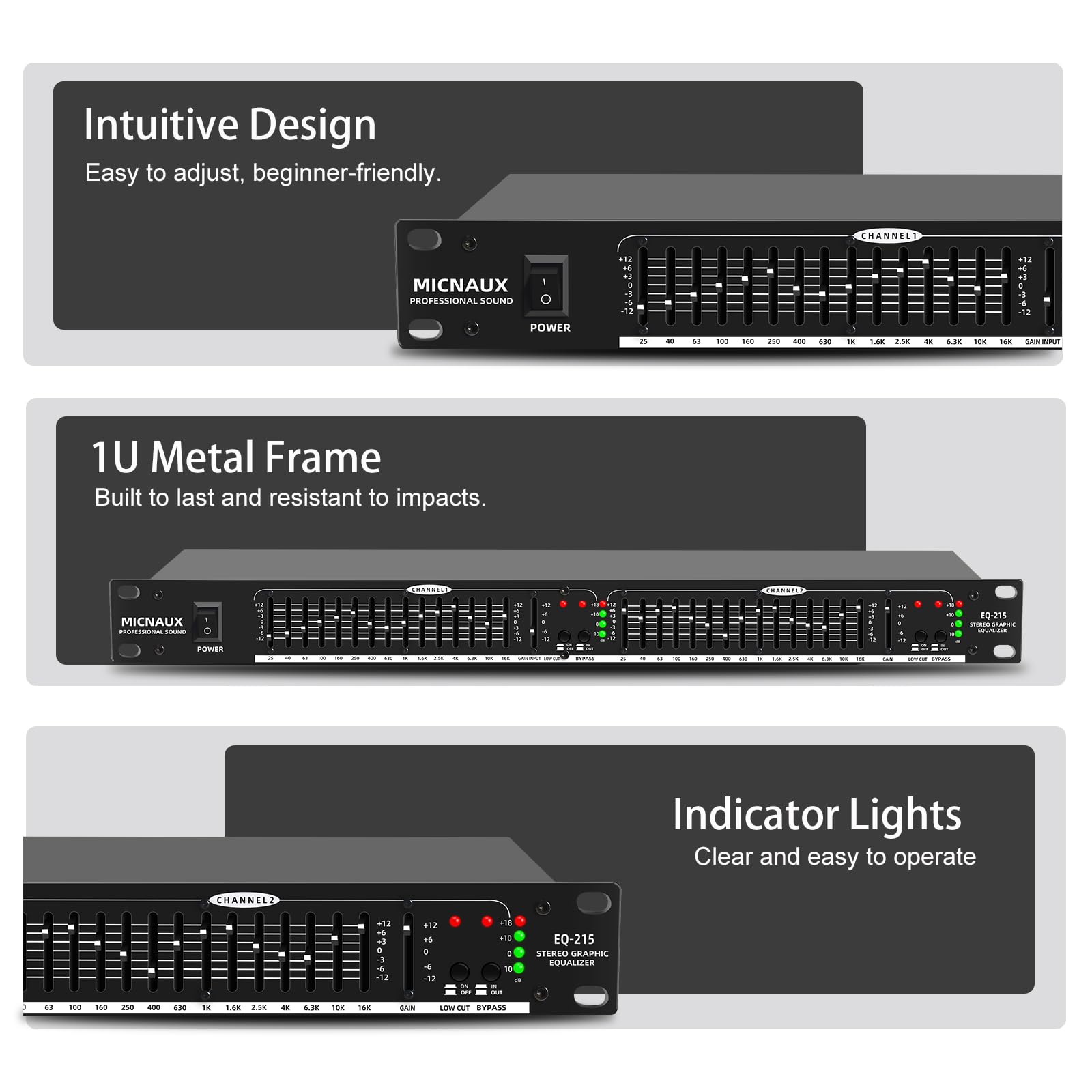 Amazon.com: MICNAUX Stereo Equalizer for Home Audio System, Dual
