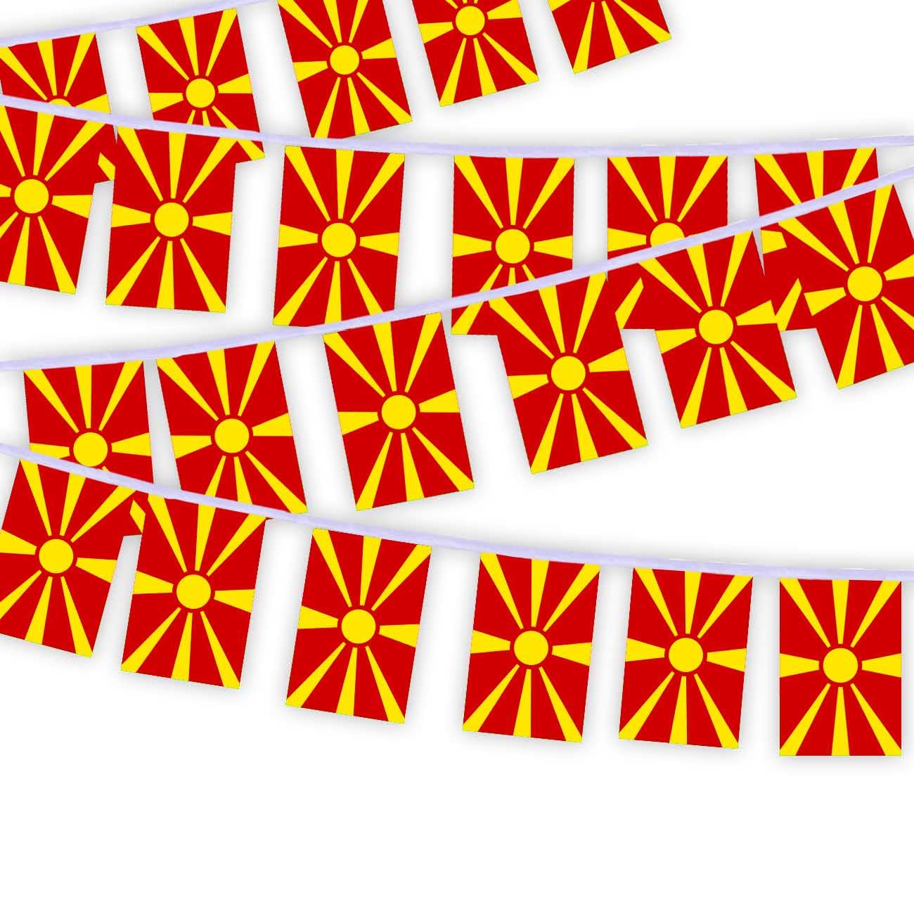 30 PCS Macedonia Flag String,32 FT Macedonian Decor Bunting,Decoration Banner for Outdoor Indoor Patio Yard Decor — image 1