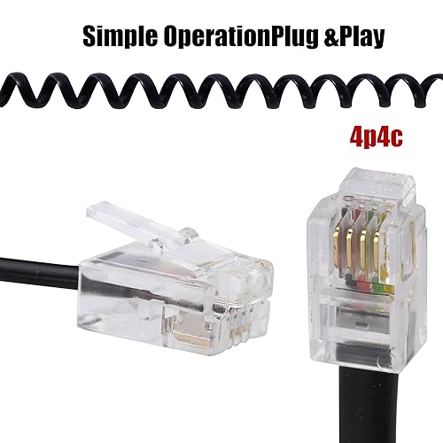 Miniatura 3 de TOYAYAYO Cable para teléfono celular, paquete de 5 unidades de 6.5 pies sin enrollar1 pie en espiral para teléfono fijo cable 4P4C, accesorio de