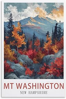LNUYITR Mt Washington New Hampshire Vintage Travel Poster 12x18inch(30x45cm) Canvas Art Posters And Wall Art Picture Prints Modern Home Bedroom Decor Posters