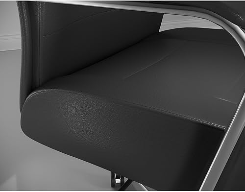 Miniatura 3 de Realspace Modern Comfort Modee - Silla de oficina ejecutiva de cuero vegano con respaldo alto, negrocromo, compatible con BIFMA