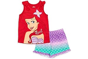Disney Princess Ariel, Moana, Jasmine, Rapunzel, Belle T-shirt and Shorts Set
