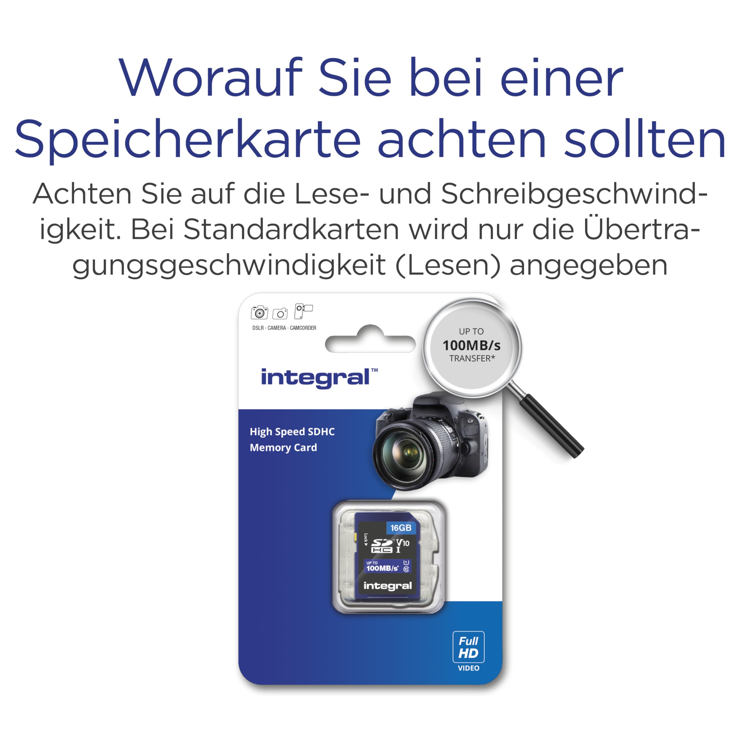 Integral 16GB SD-Karte Hochgeschwindigkeits-SDHC-Speicherkarte | 5er-Pack | Bis zu 100 MB/s V10 UHS-I U1 | Digitalkameras, Camcorder und SD-kompatible Geräte