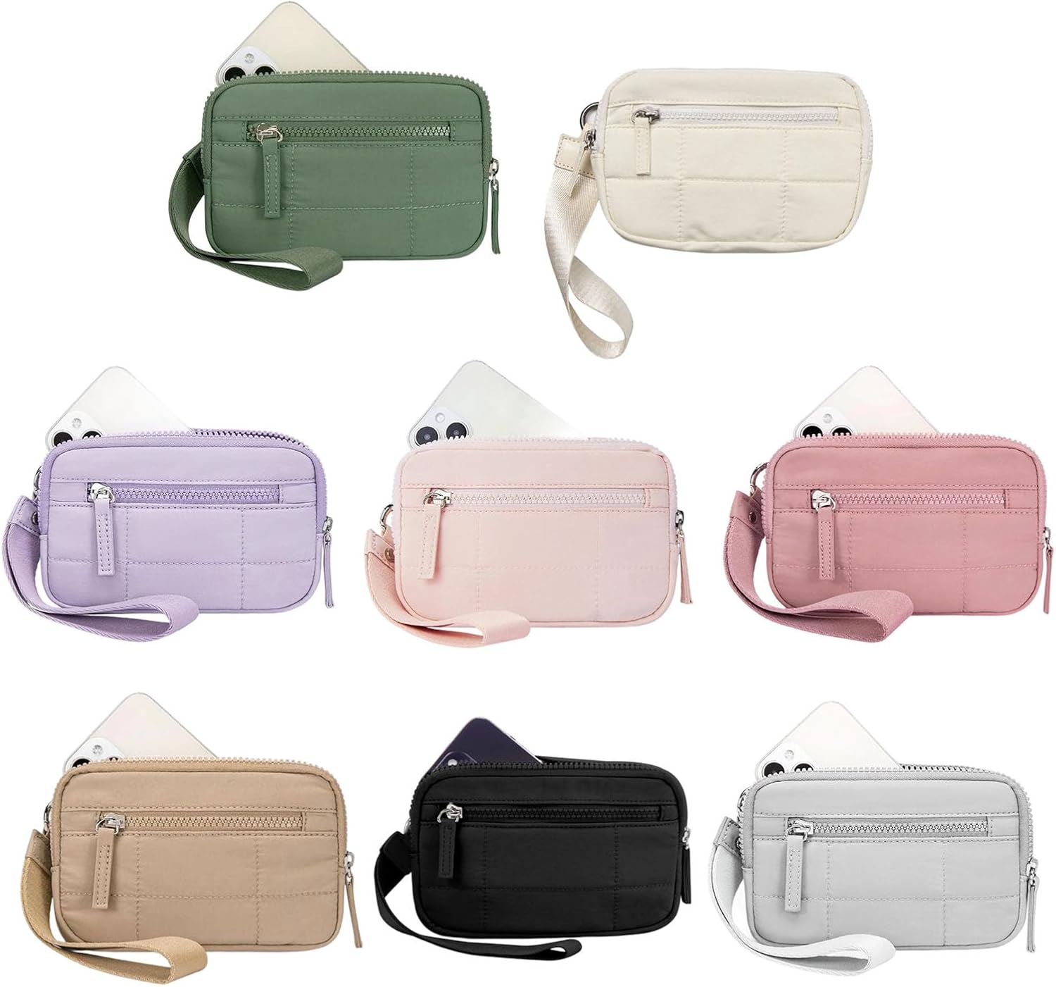 Small Crossbody Wristlet Wallet With Card Holder & Zipper Pocket Quilted Coin Purse For Women Sport & Daily Use - Image 8