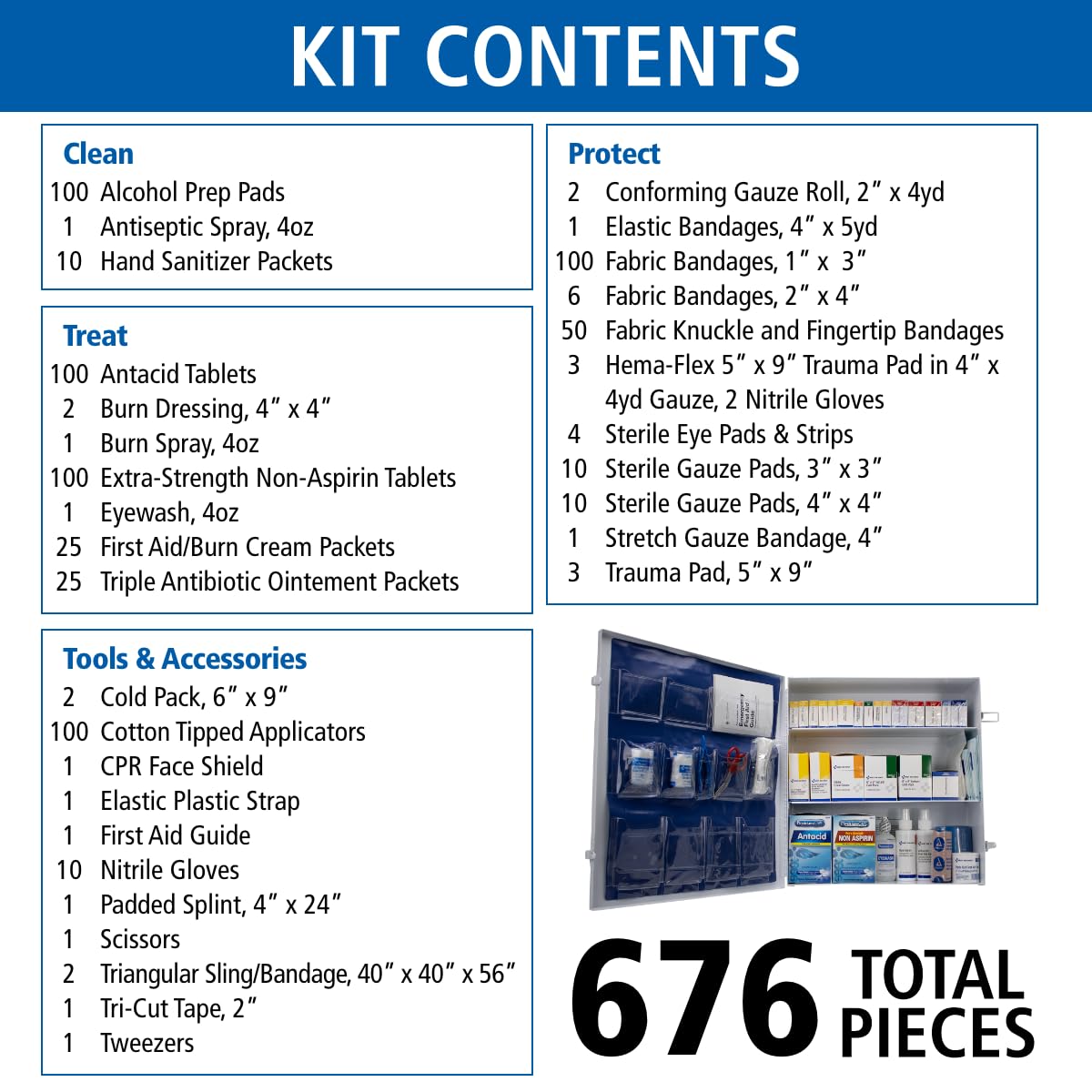 OSHA First Aid Cabinet - 150 Person Emergency Kit -3