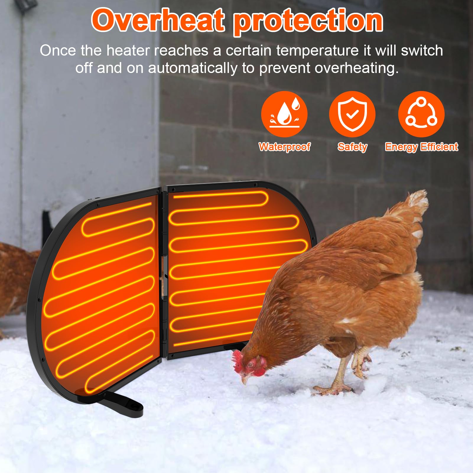 Snapklik.com : Tepoal Large Chicken Coop Heater For Winter, 220 Watts ...