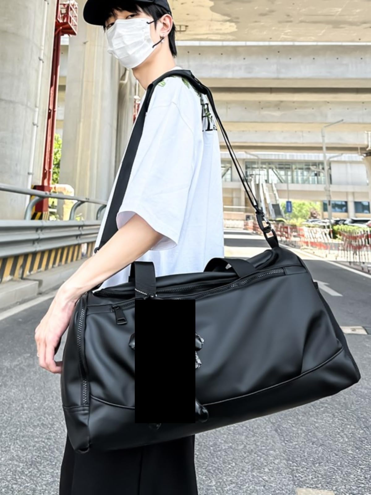 Große Leder-Fitness-Umhängetasche für Herren Große wasserdichte Reisetasche aus Leder for Herren, Hand-Trocken-/Nasstrennung, Sporttasche, lässige Faltbare Tasche(Color Pendant 6)
