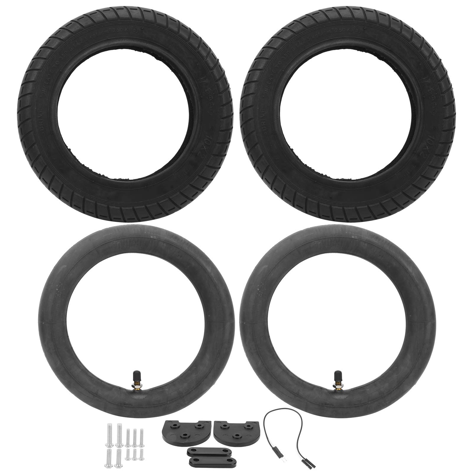 Kit de neumático de Scooter eléctrico, Tubo Interior de neumático de Cubierta de 10 Pulgadas, Juego de Aumento de Repuesto de neumático de Repuesto para Scooter M365