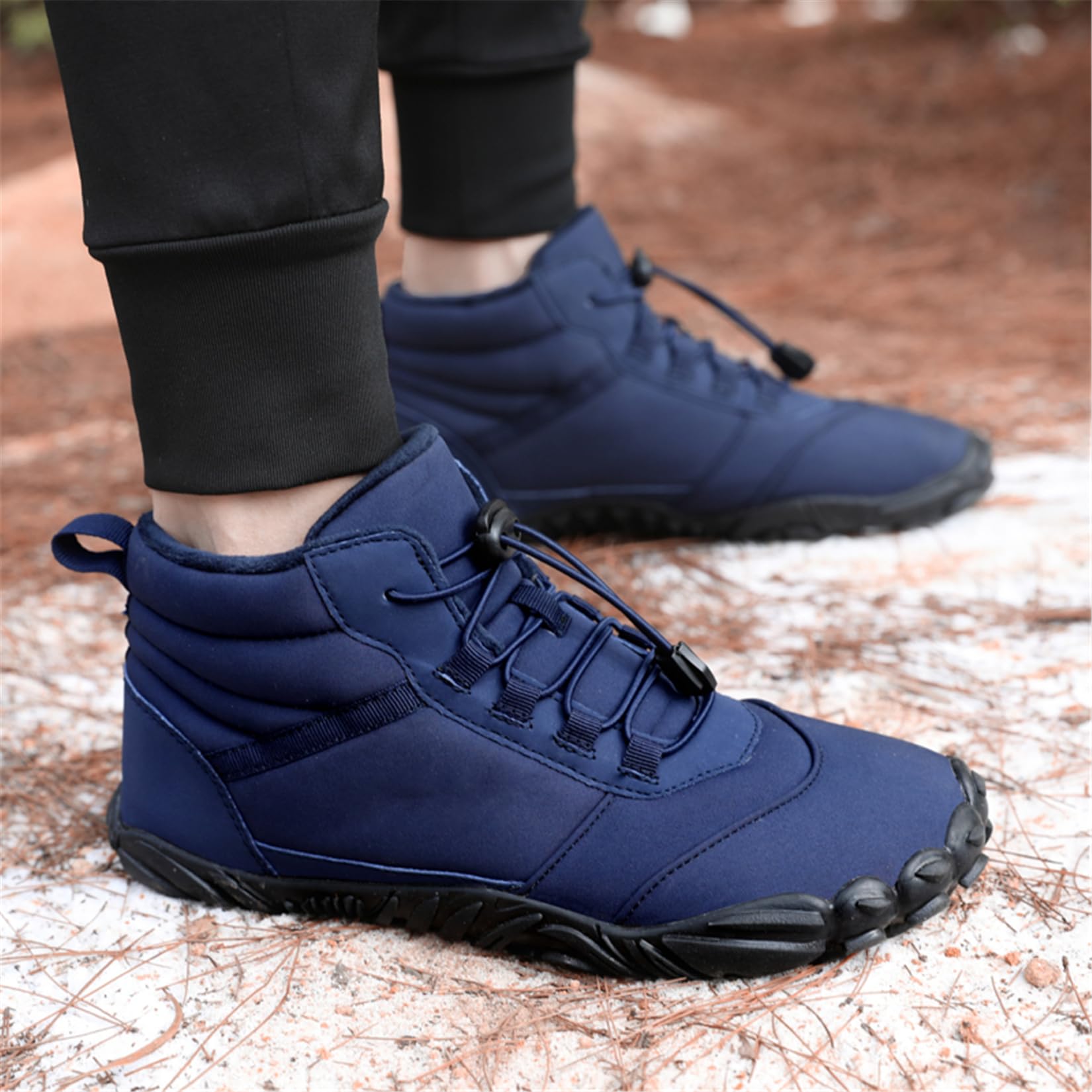 Barfußschuhe Unisex Winterstiefel Damen Herren Zehenschuhe Aquaschuhe Outdoor Winter Warm rutschfest Wasserdicht Gefüttert Winterschuhe Traillaufschuhe
