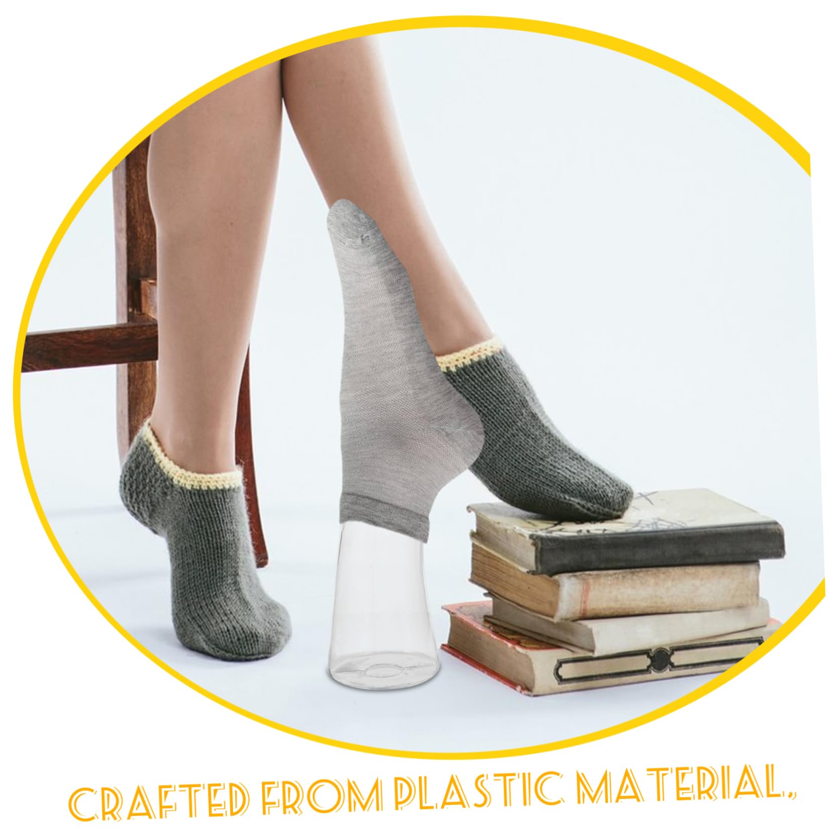 MAGICLULU Sockenfuß Mannequin mit Einzigartigem Umgekehrtem Displaydesign aus PE 2 Stück Langlebig und Geeignet für Verschiedene Sockenlängen für Schaufenster und Verkaufspräsentationen