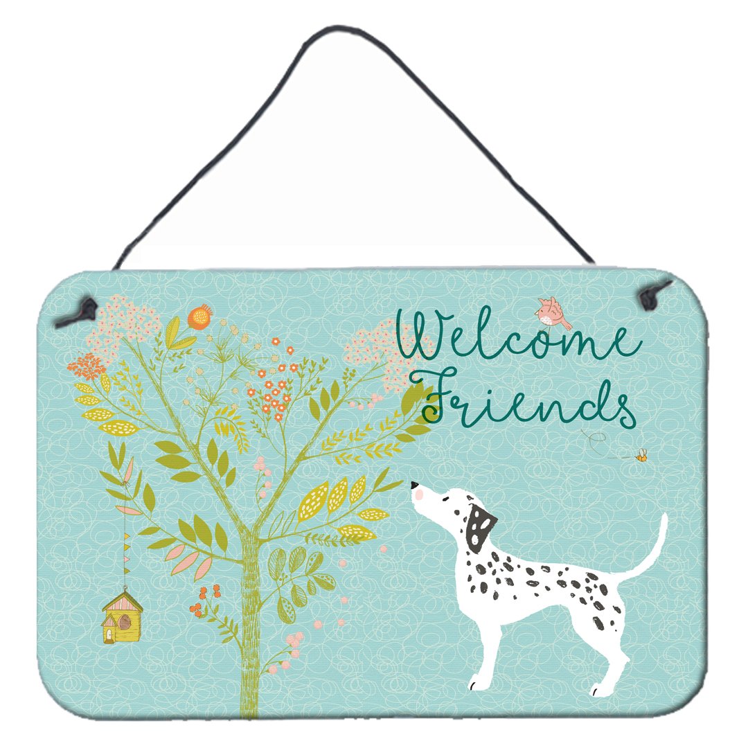 Caroline's Treasures Dalmatian Welcome Friends Dalmatiner Metalldruck, Mehrfarbig, 8hx12w