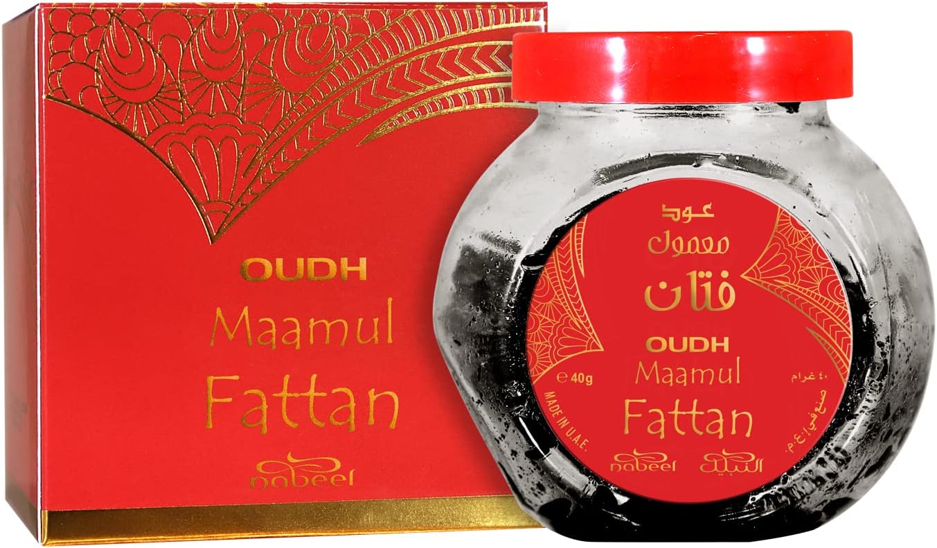 Nabeel Perfumes Oudh Fattan Incense, 40 gm, Red, 4INM026101