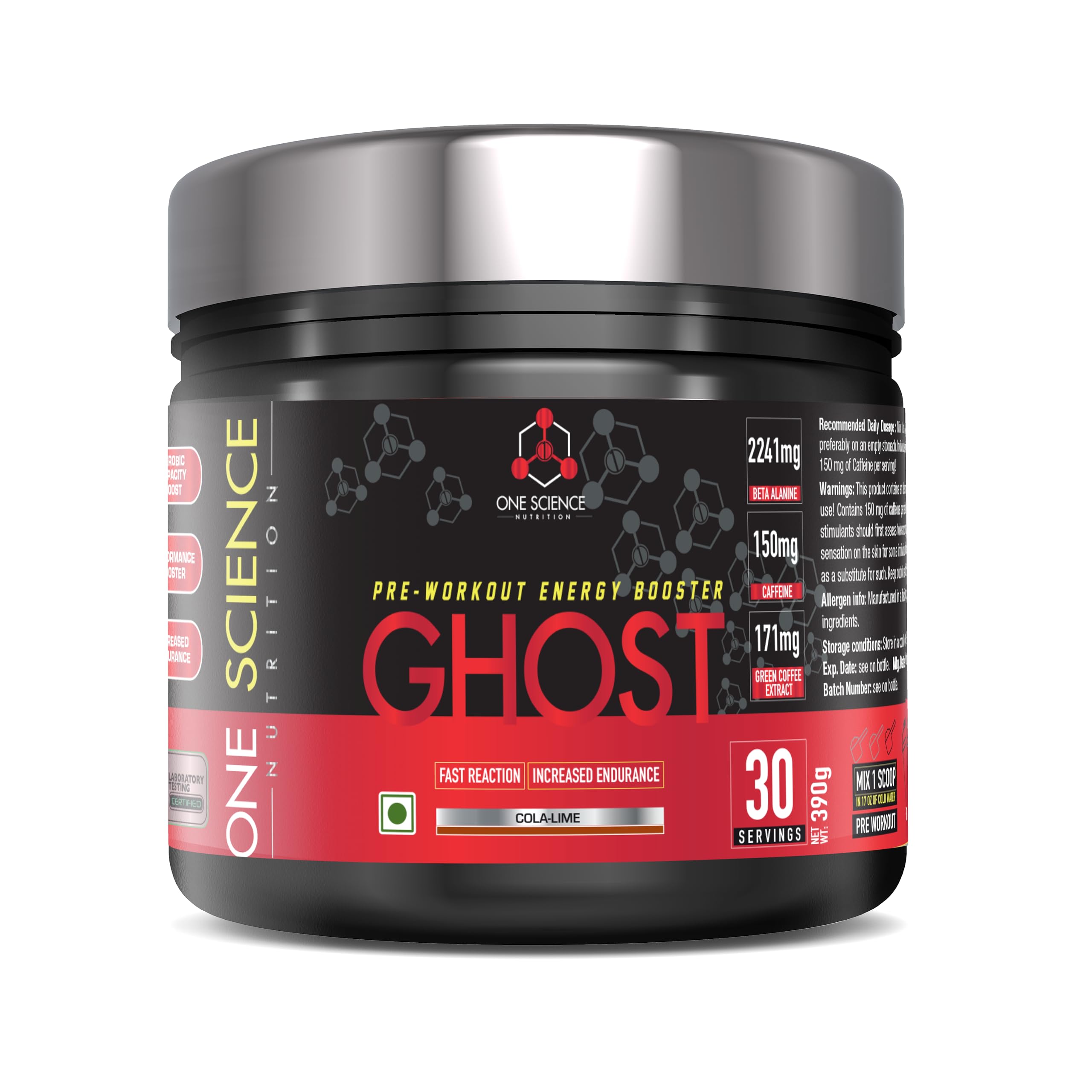 One Science Nutrition (OSN) Ghost Pre-Workout with Vitamin C and Green Tea Extract for Lean Muscles Building | Next Generation Pre-workout Formulation - 30 Servings - Cola Lime (B0CP7ZV5GC) Amazon Price History, Amazon Price Tracker