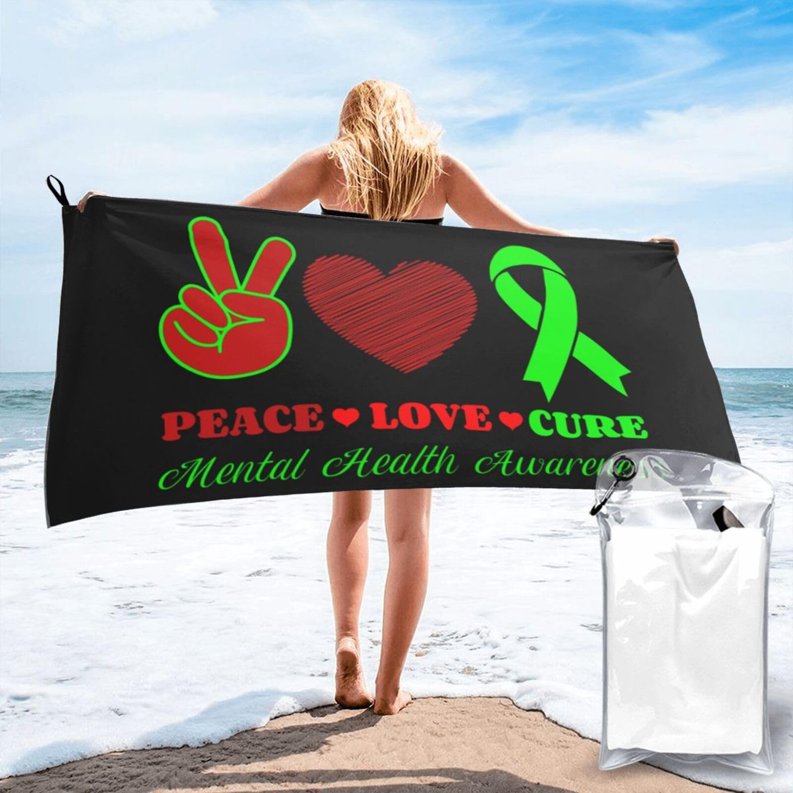 Serviette de bain sans sable contre l'humidité, drap de plage séchage rapide pour voyage