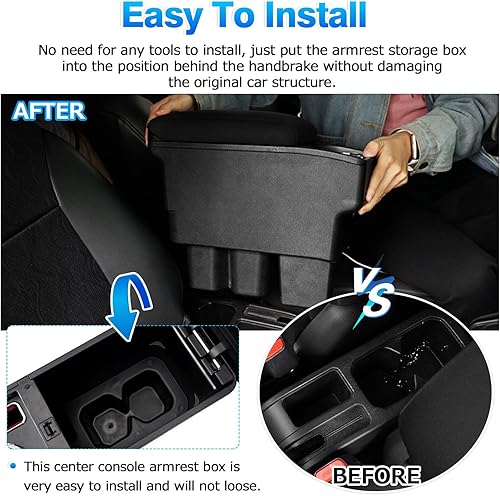 Miniatura 6 de Autorder Caja de almacenamiento de consola central para Suzuki Jimny JB64W/JB74W 2018-2025 Accesorios Reposabrazos Caja de reemplazo con soporte