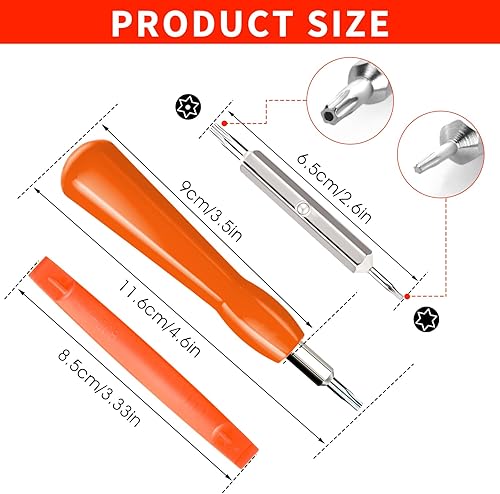 Miniatura 2 de Amaxiu Destornillador de repuesto para timbre de puerta, destornillador Torx T6 T15 de doble punta con herramienta de palanca de apertura de