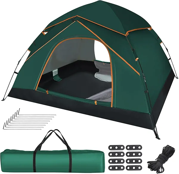 UOUNE Pop Up Tents for Camping, 2-3 Person Camping Tent 60s Automatic Easy Setup Dome Tent, Waterproof Family Camping Tents, Lightweight Tents for Camping Hiking Backpacking Fishing Hunting