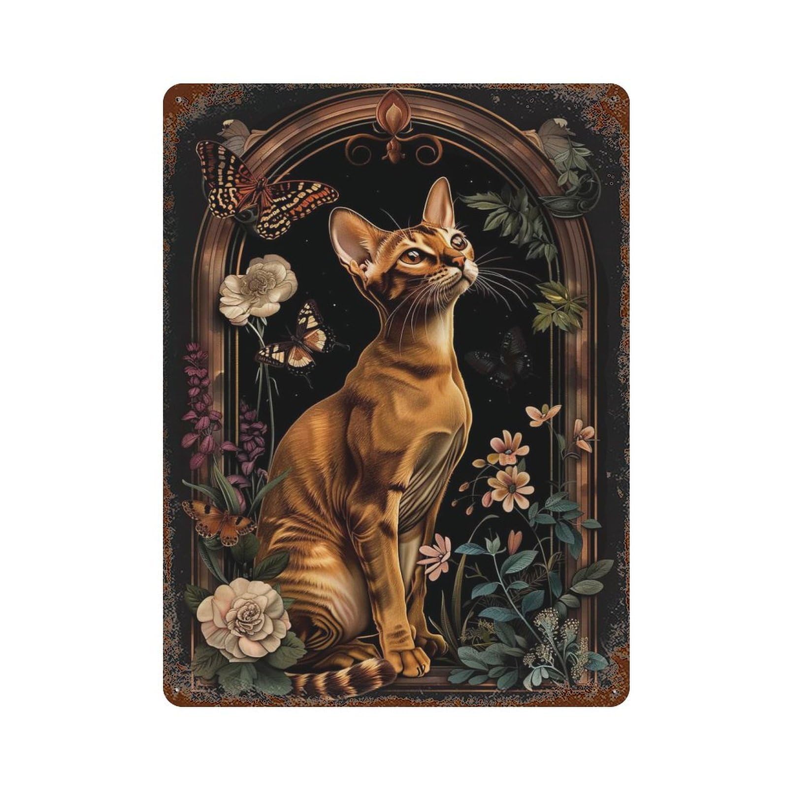 Abyssinian Rust Effect Tin Sign 15.7"x11.8", Farmhouse Wall Decor for Farmhouse, Kitchen And Entryway Decor