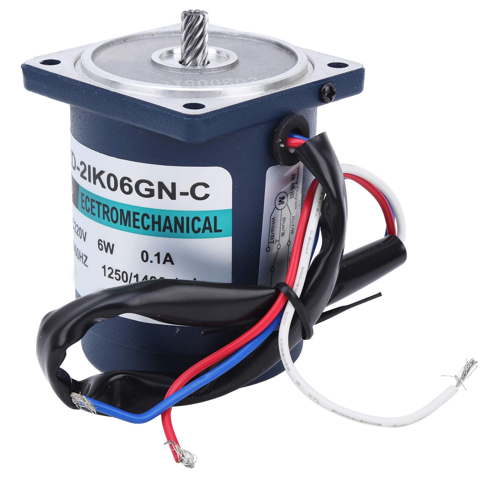 SIXRUN Motoriduttore AC Motore AC220V in Acciaio Inossidabile 6W Velocità Fissa con Regolatore del e Condensatore 1250 1400 RPM per Apparecchiature di Trasporto Macchine Fai da Te Uso in Officina (20)