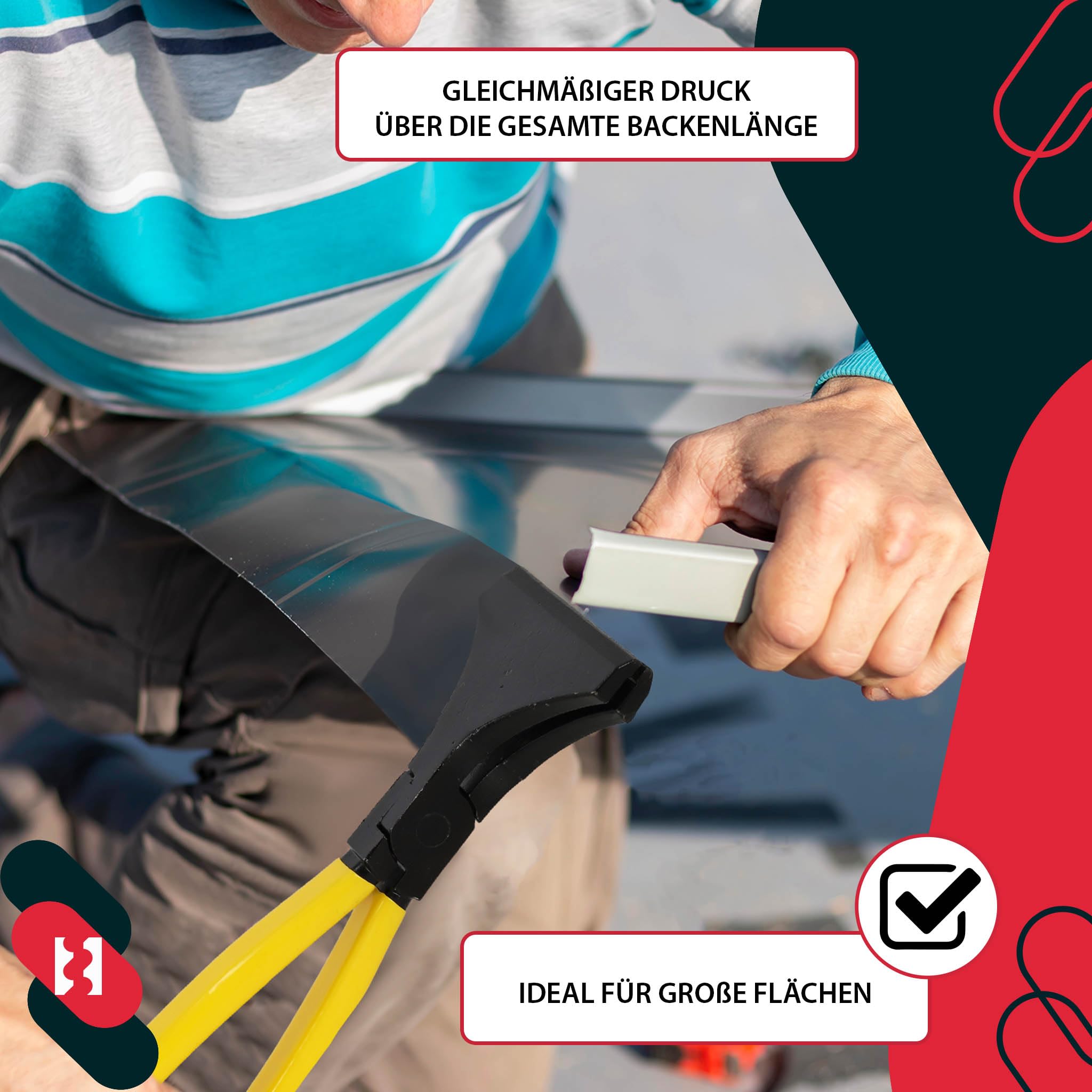 KOTARBAU® Szczypce składane proste 10 cm, szerokie szczypce do blachy