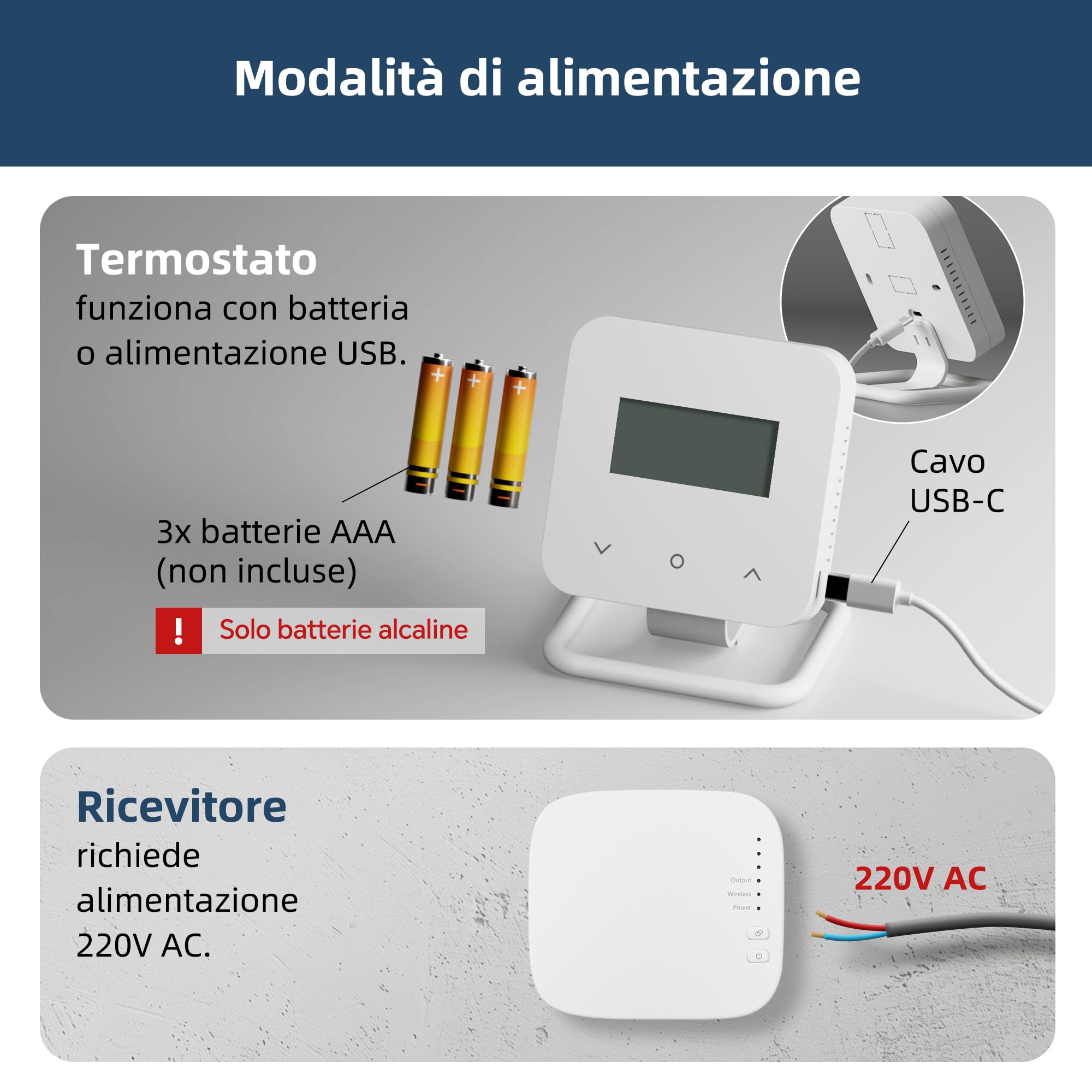 Termostato WiFi intelligente, adatto per caldaie a gas, Cronotermostato Programmabile giornaliera,a batteria digitale intelligente, compatibile con Alexa e Google Assistant - controllo Tuya