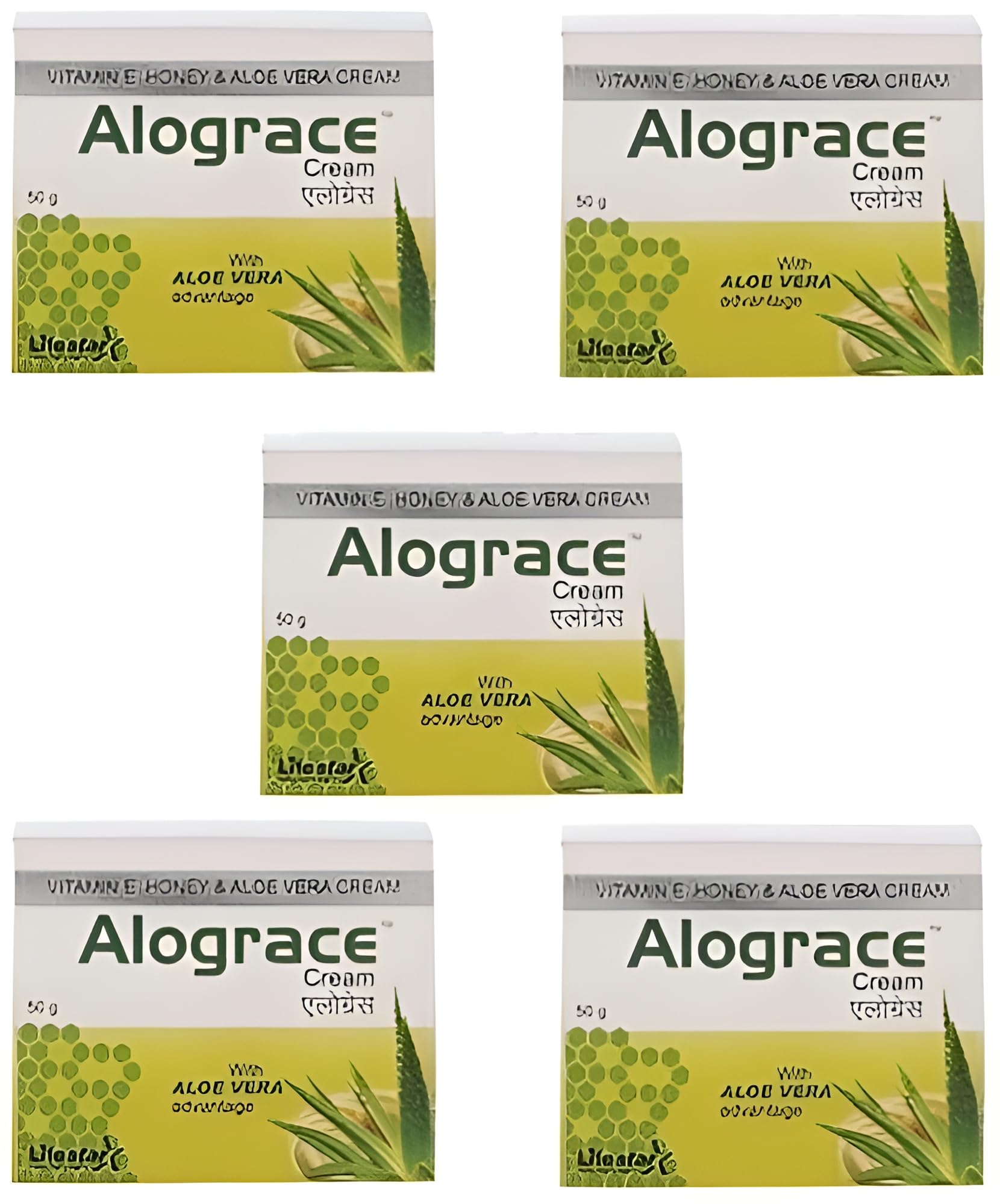 Alo-Grace Cream with Aloe Vera Advantage | Vitamin E, Honey & Aloe Vera Cream | Net Weight - 50g | Pack of (3)