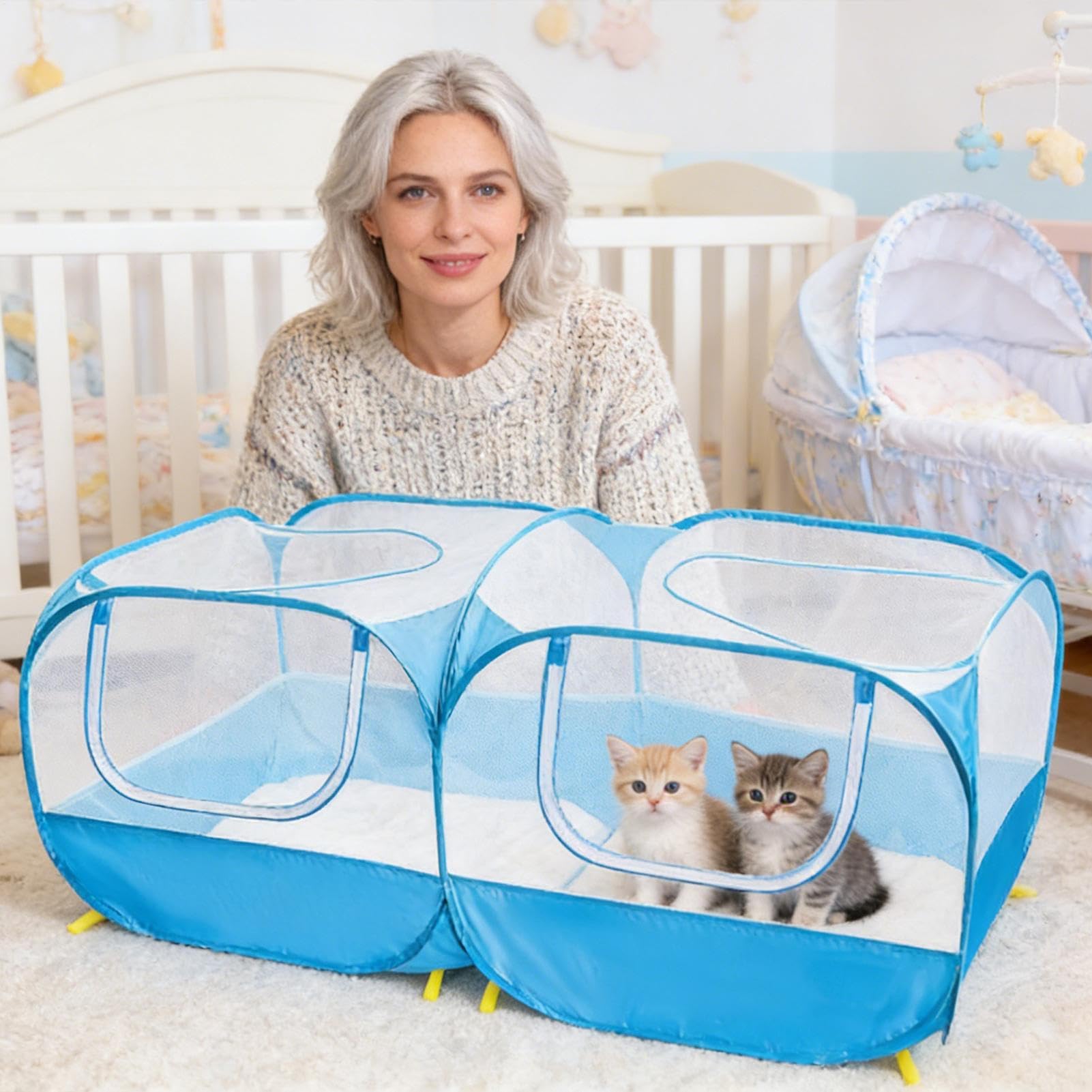 Recinto per Animali Multifunzionale e Reversibile | Area Giochi per Animali da Viaggio Casa ed Esterno per Gatti e Animali da Giardino